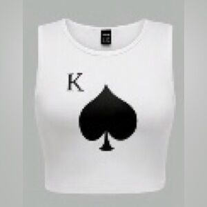 Black and white sleeveless T-shirt Size L
